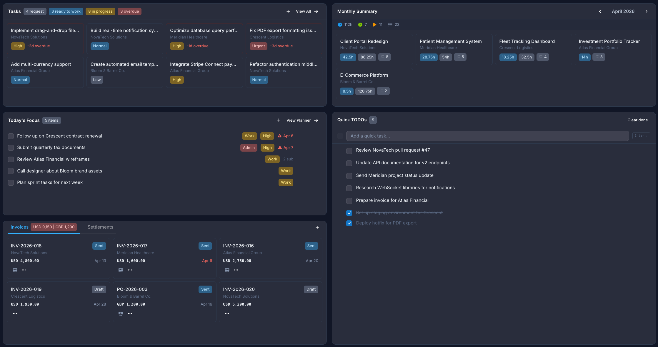 WorkDesk Dashboard